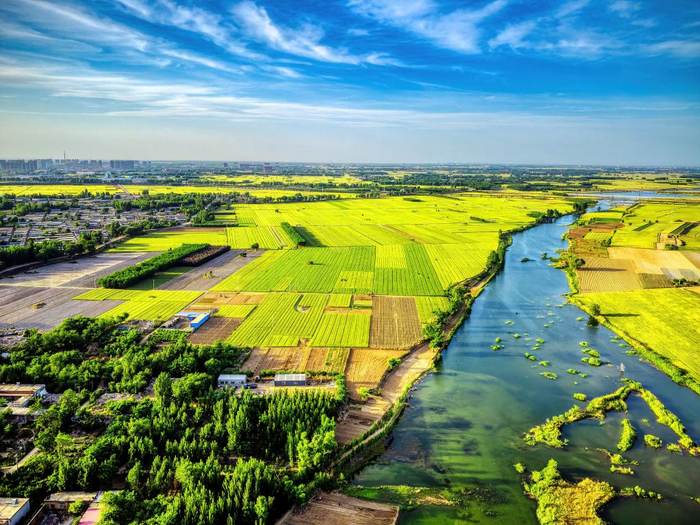 白洋淀上游潴龙河蠡县段。