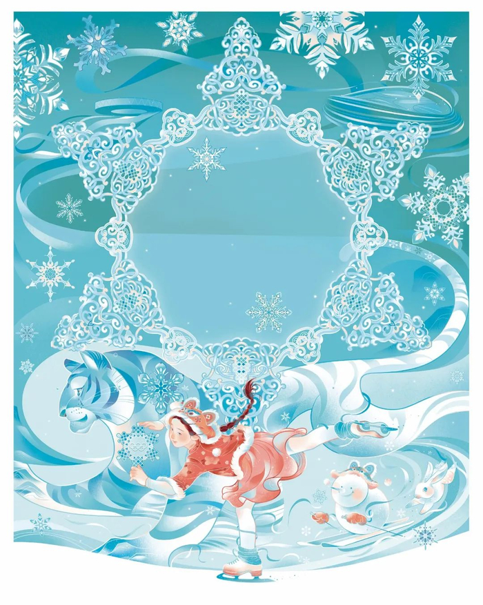 插画作品《雪花圆舞曲》