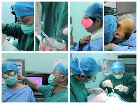 　　自体组织工程白癜风手术移植现场画面