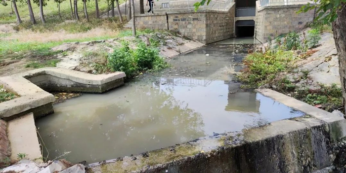 半岗镇生活污水直排，最终进入淮河