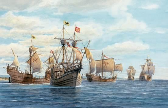 航海船队，摘自《黎明破晓的世界》（《灿烂的再生：意大利文艺复兴三百年（1305-1607）》内页插图）
