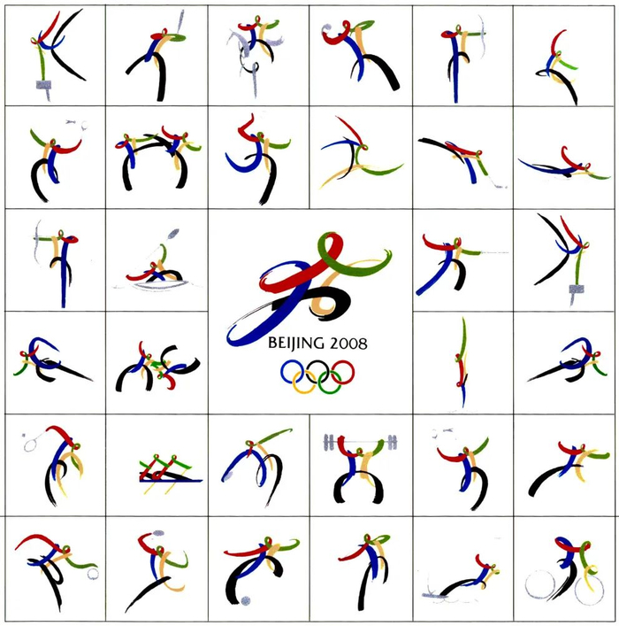 　　▲由申奥标志演变来的运动项目图标