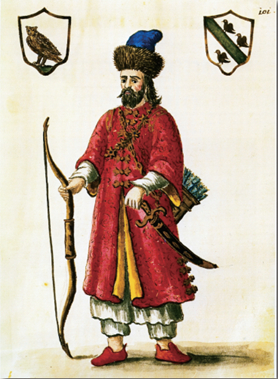 穿鞑靼人服装的马可·波罗，摘自《黎明破晓的世界》（《灿烂的再生：意大利文艺复兴三百年（1305-1607）》内页插图）