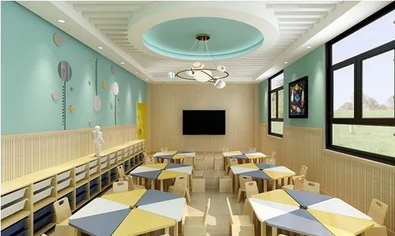 图 | 上为活动室效果图；下为美术室效果图