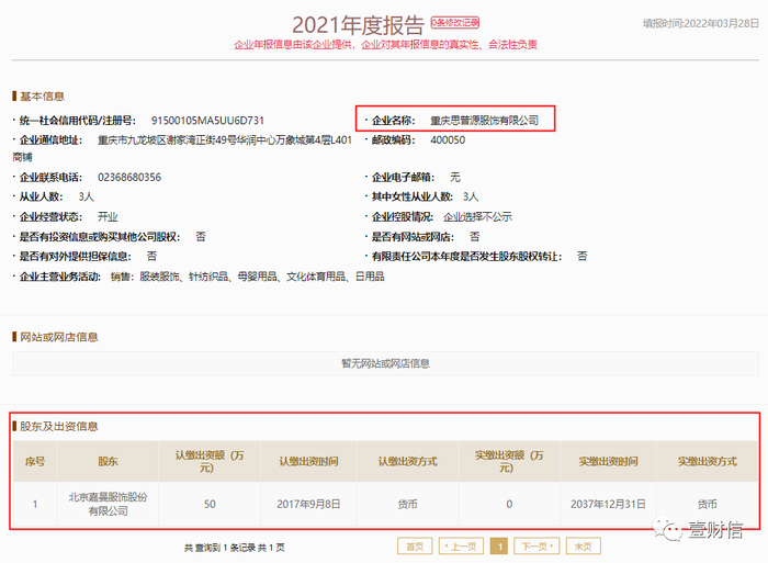（截图来自重庆思普源2021年工商年报）