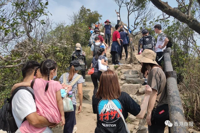 市民前往狮子山登高