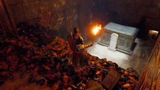 《刺客信条》中所描绘的堆满宝藏的密室