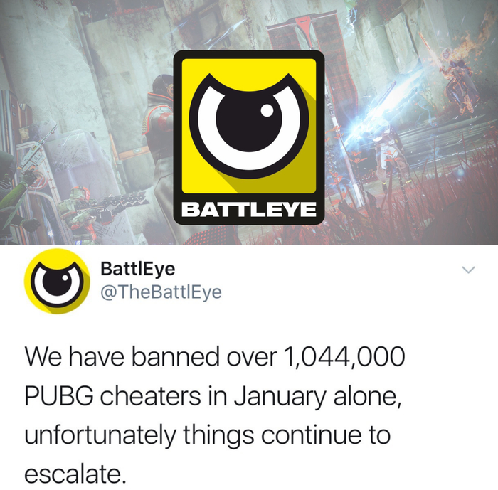 BattlEye曾在推特宣布成果