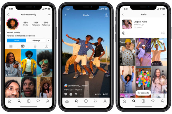 Reels的用户界面，和TikTok高度类似｜图片来源：NPR