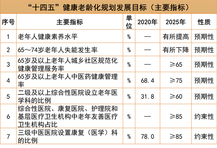 来源：《“十四五”健康老龄化规划》，观点指数整理