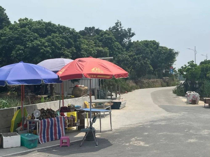 △中山神湾镇上随处可见的菠萝摊。/作者供图