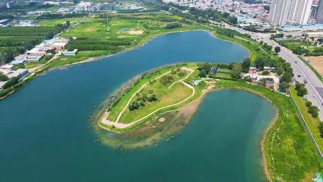 7月20日，航拍位于河北省邢台经济开发区东汪镇武家庄村的狗头泉。