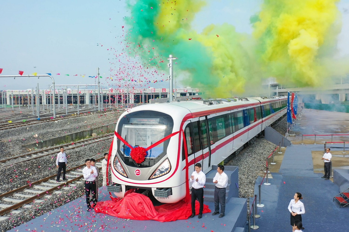 （杭绍城际铁路车辆交付仪式）