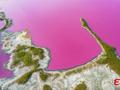 Salt lake turns bright pink in Shanxi