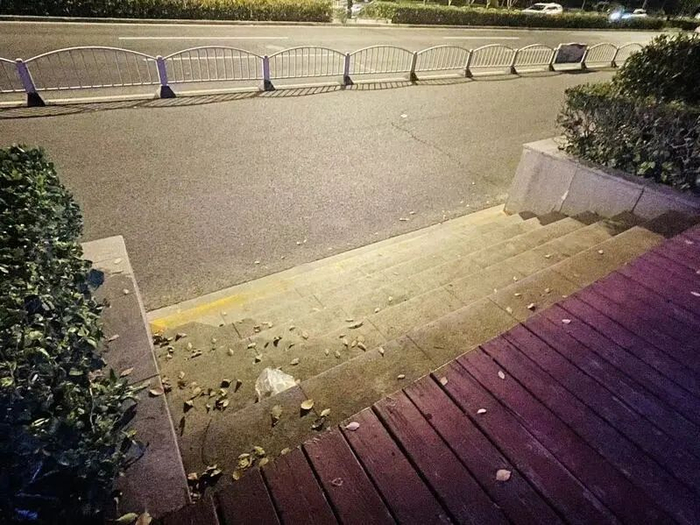 走着走着可能就会遇到台阶。