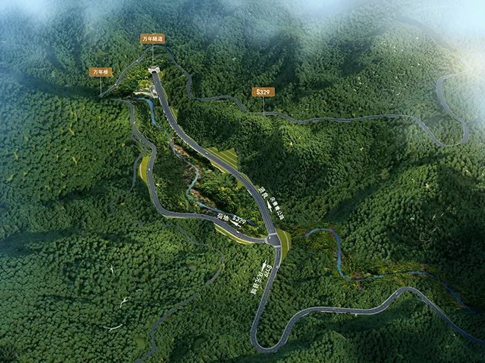 庆元万年隧道出洞口效果图