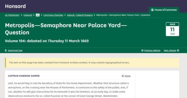 英国议会网站1869年3月11议事录截图。