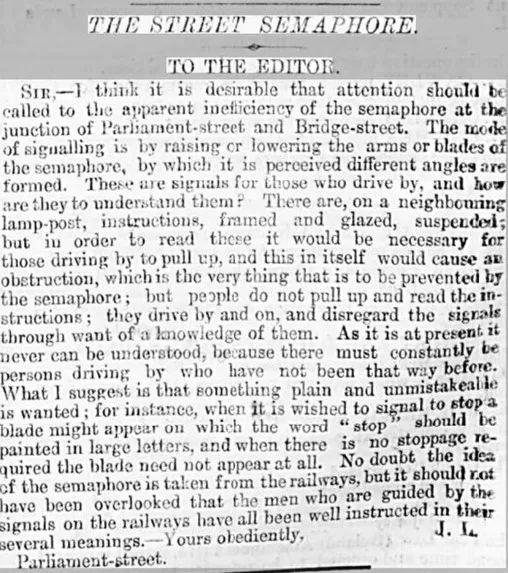 《晨锋报（伦敦）》读者来信（1869年7月6日）截图。来源同上。