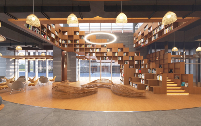 位于水街入口处的文博互动区（效果图）