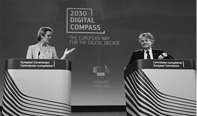 欧盟在新闻发布会公布数字罗盘愿景。