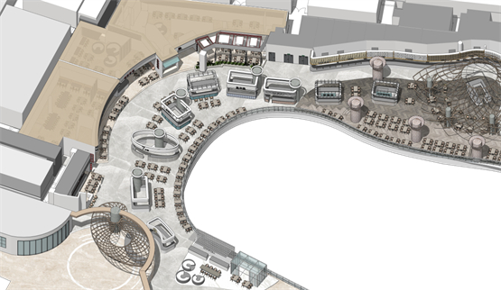 　　改变传统美广布局，打造一个新型的室内美食市集