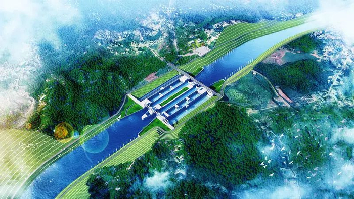 ▲平陆运河马道枢纽效果图。（平陆运河集团有限公司供图）