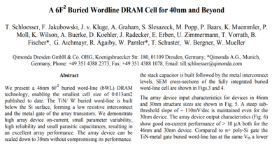 奇梦达公司发表的经典论文，图片来源：2008年IEDM会议