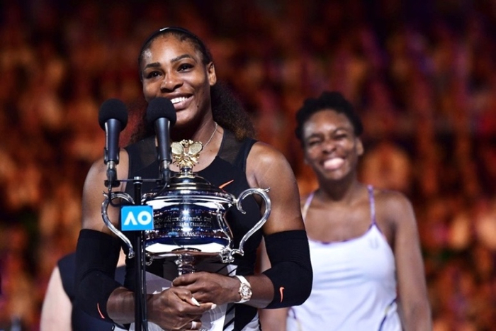 　2017年澳网女单决赛小威夺冠&nbsp;图片来源：澳网官方微博