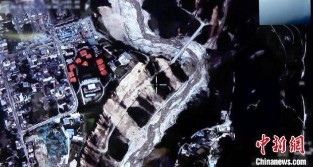 双尾蝎无人机航拍的震中情况。　腾盾科创供图