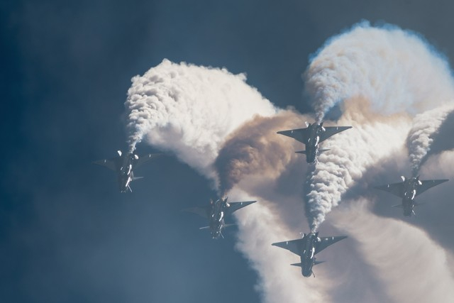 八一飞行表演队编队集体筋斗