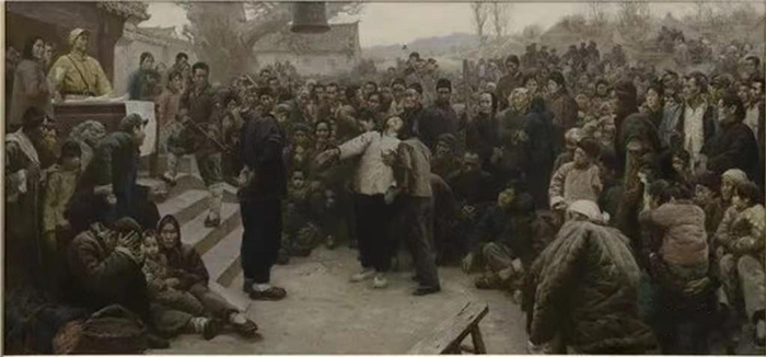 　　张洪祥作品《斗霸》1979年 油画 第五届全国美展银奖