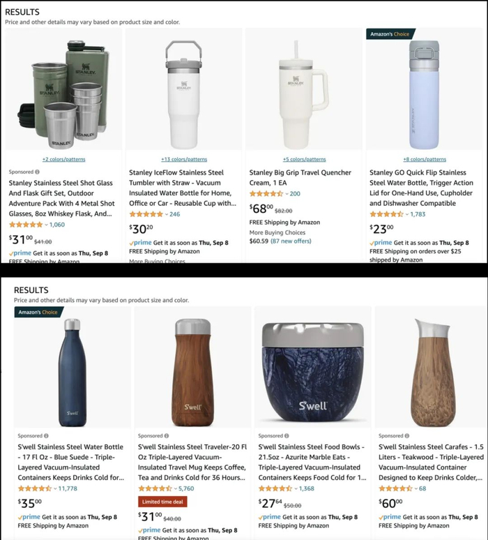 亚马逊平台的国际知名品牌售价大部分为30美元左右 图片来源：平台截图