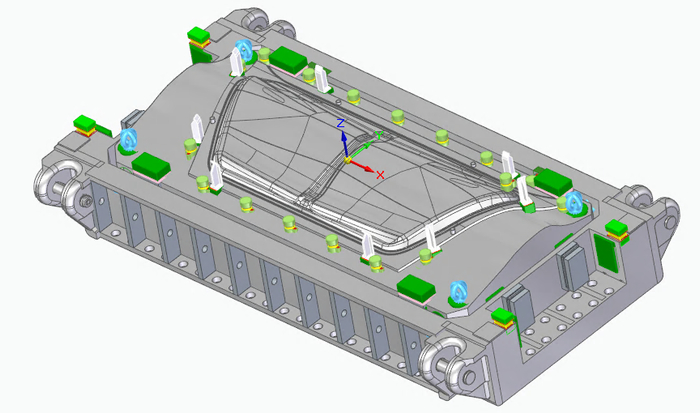 　　Agle Mold完成的智能模具结构设计图