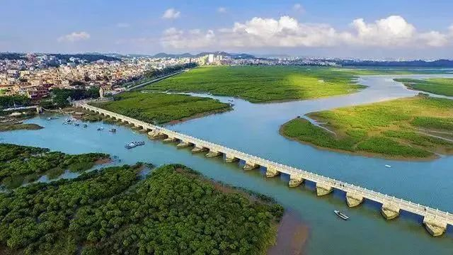 航拍“海内第一桥”洛阳桥　黄论谦／摄