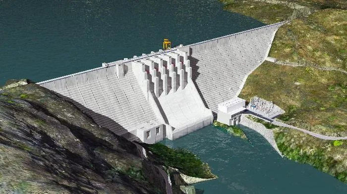 图为凯凯水电站大坝三维图。（中国能建葛洲坝集团供图） 