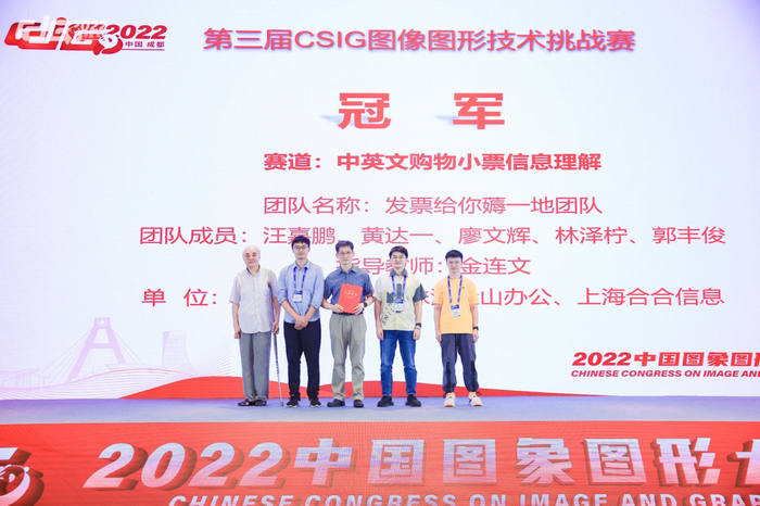 　　合合信息参赛队伍获第三届CSIG图像图形挑战赛总决赛冠军