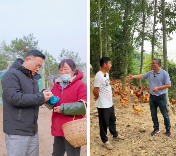 　　杨木旺正在和农户沟通中