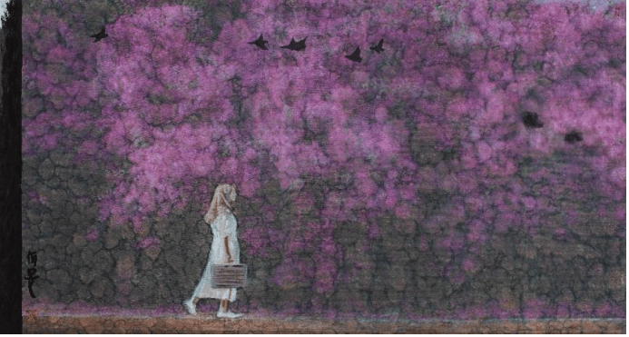 　　谷雨时节 90x190cm 纸本设色 2022