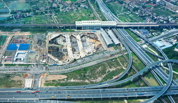 广州南沙庆盛枢纽站场综合体项目。图/广州日报·新花城记者：莫伟浓 摄