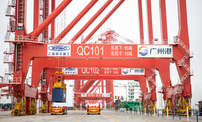 南沙港四期全自动化码头 图/广州日报·新花城记者：苏俊杰 摄