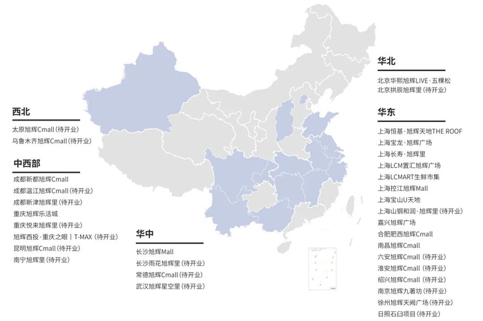 　　旭辉商业全国板块布局