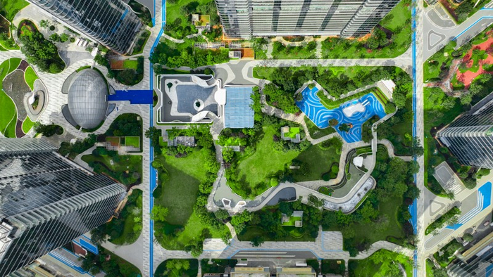 山海湾8号中庭景观实拍图