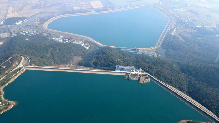 安徽响水涧抽水蓄能电站的上水库和下水库&nbsp;新华社图
