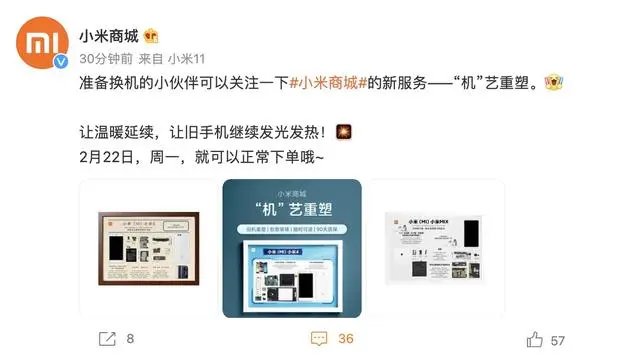 （图注：小米推出的官方手机装裱服务）