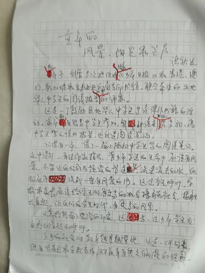 张秋生手稿  均张锦江提供