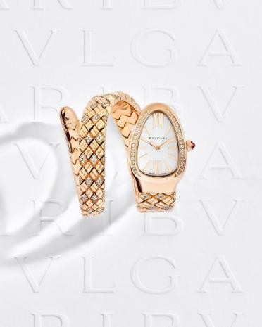 　　宝格丽Serpenti Tubogas腕表和Serpenti Spiga腕表