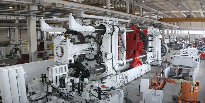 图|Giga Press组装测试途中（来源：意德拉集团）