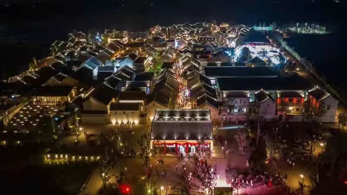 获嘉县同盟古镇·袁家村景区夜景。韩万魁摄