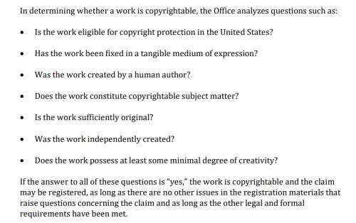 图源：美国版权局《Copyrightable Authorship： What Can Be Registered？》
