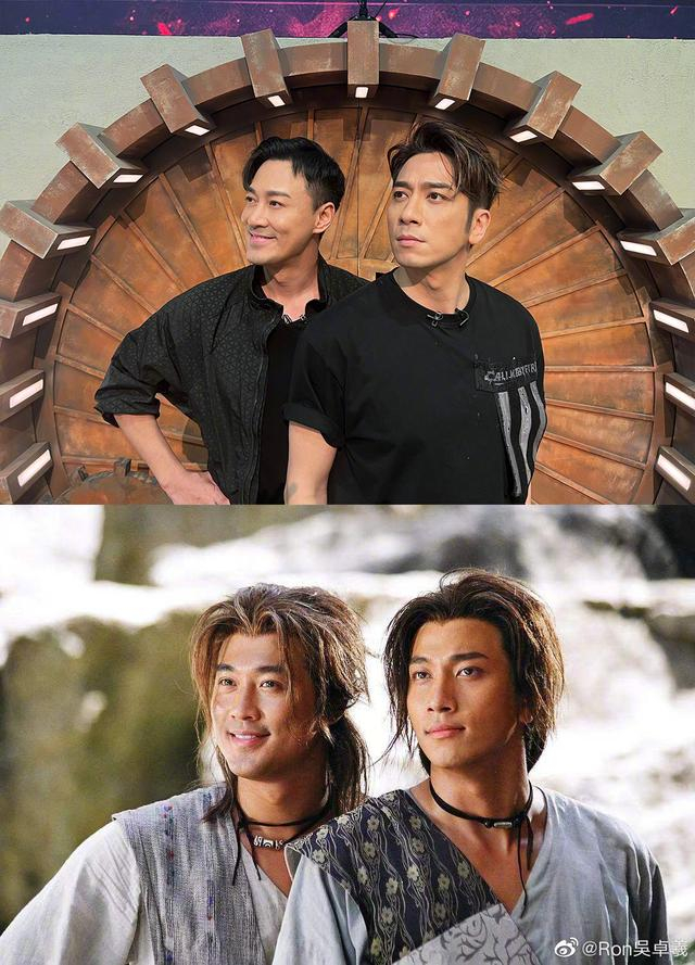 曾经《大唐双龙传》里的好兄弟，如今又一起参加了《披荆斩棘2》。  图片来自吴卓羲微博